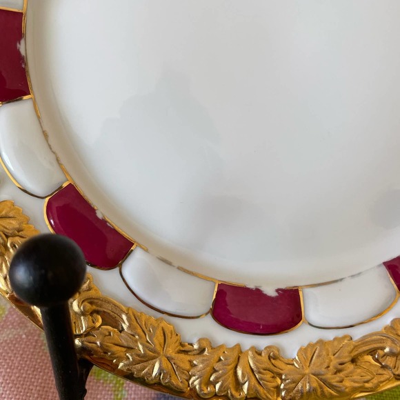 Vintage Meissen dessert plate rare golden Pink and Gold - Picture 3 of 11